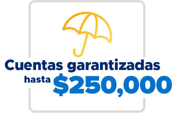 Cuentas garantizadas hasta $250,000