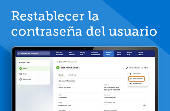 Restablecer la contraseña del usuario